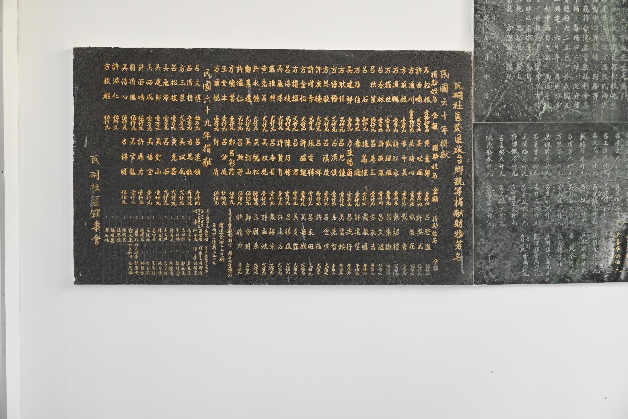 2024瓦硐社區發展旅台鄉親等捐献財物芳名碑紀錄