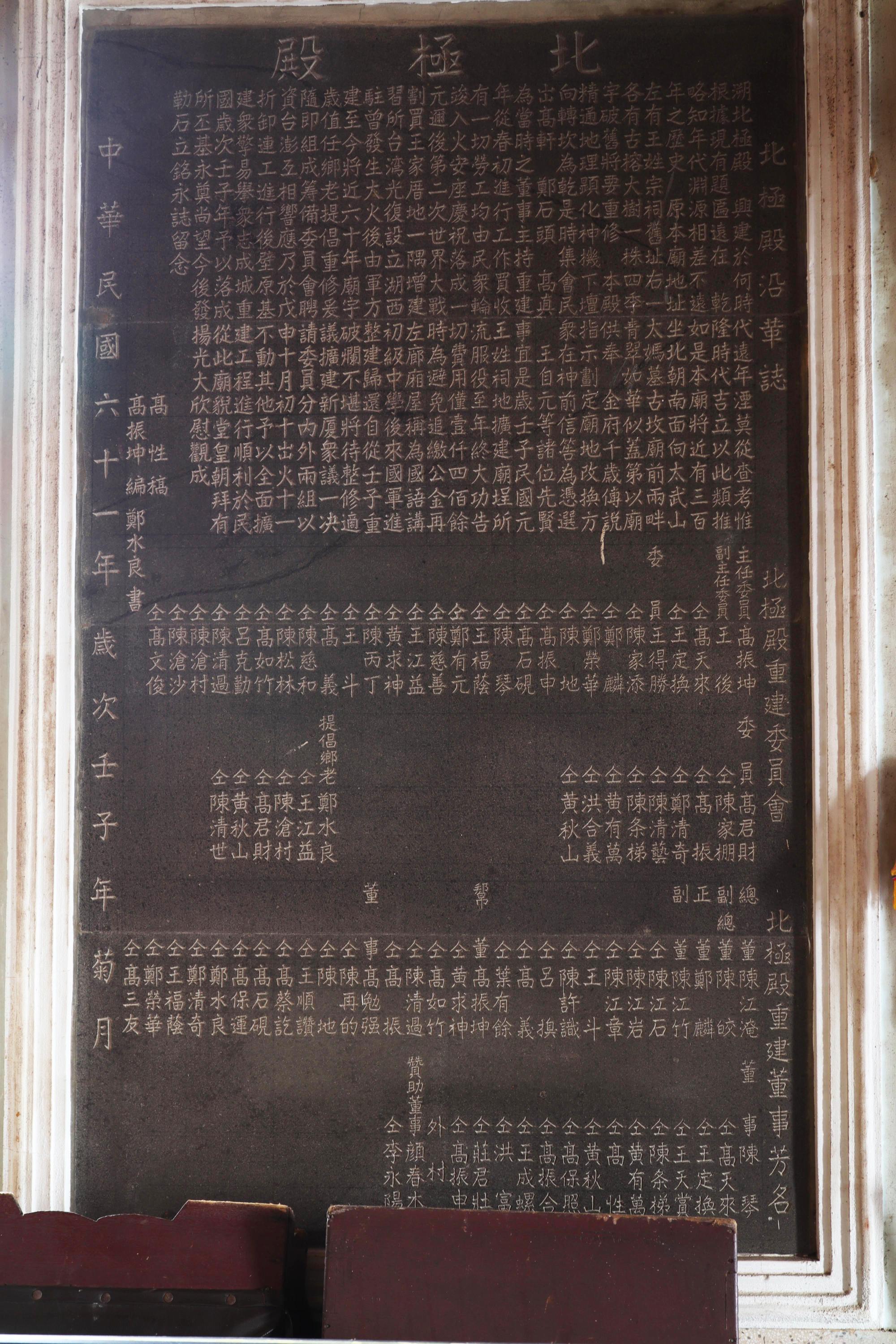 2024北極殿沿革誌、北極殿重建委員、北極殿重建董事芳名碑記